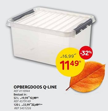 Promoties Opbergdoos q-line - Sunware - Geldig van 06/10/2021 tot 25/10/2021 bij Brico