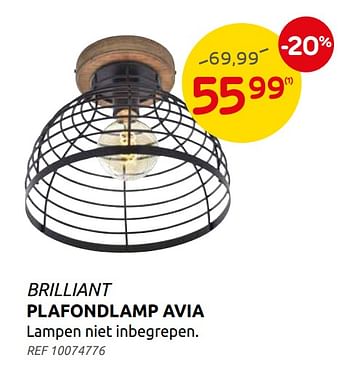 Promoties Plafondlamp avia - Brilliant - Geldig van 06/10/2021 tot 25/10/2021 bij Brico