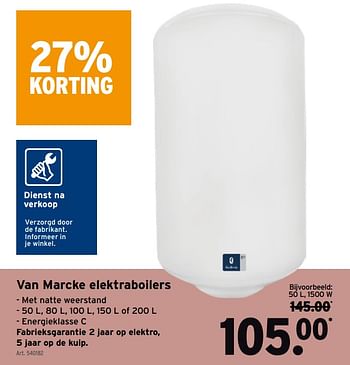 Promotions Van marcke elektraboilers - Van Marcke - Valide de 06/10/2021 à 19/10/2021 chez Gamma