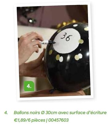 Promotions Ballons noirs - Produit Maison - Ava - Valide de 11/10/2021 à 31/12/2021 chez Ava