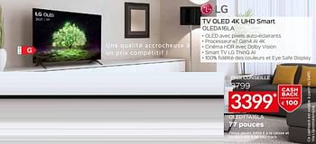 Promotions Lg tv oled 4k uhd smart oled77a16la - LG - Valide de 03/10/2021 à 31/10/2021 chez Selexion
