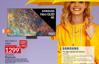 Promotions Samsung tv neo qled 4k smart qe55qn93a - Samsung - Valide de 03/10/2021 à 31/10/2021 chez Selexion