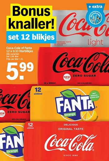 Promoties Coca-cola of fanta - Huismerk - Albert Heijn - Geldig van 04/10/2021 tot 10/10/2021 bij Albert Heijn