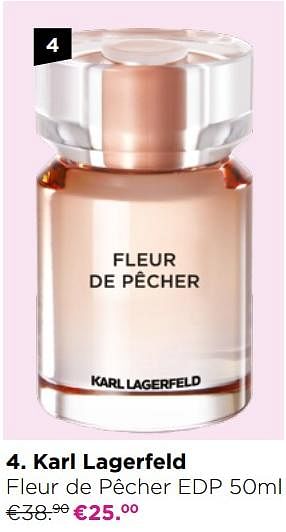 Promoties Karl lagerfeld fleur de pêcher edp - Karl Lagerfeld - Geldig van 04/10/2021 tot 31/10/2021 bij ICI PARIS XL