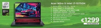 Promoties Acer nitro 5 intel i7-10750h - Acer - Geldig van 01/10/2021 tot 31/10/2021 bij Compudeals