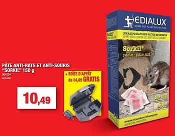 Promotions Pâte anti-rats et anti-souris sorkil - Edialux - Valide de 06/10/2021 à 10/10/2021 chez Hubo