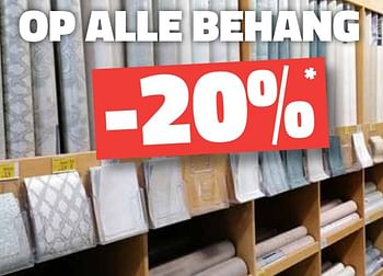 Promotions Op alle behang -20% - Produit maison - Bouwcenter Frans Vlaeminck - Valide de 06/10/2021 à 31/10/2021 chez Bouwcenter Frans Vlaeminck