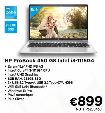 Promoties Hp probook 450 g8 intel i3-1115g4 - HP - Geldig van 01/10/2021 tot 31/10/2021 bij Compudeals