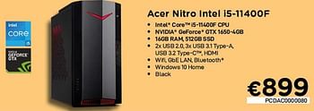 Promoties Acer nitro intel i5-11400f - Acer - Geldig van 01/10/2021 tot 31/10/2021 bij Compudeals