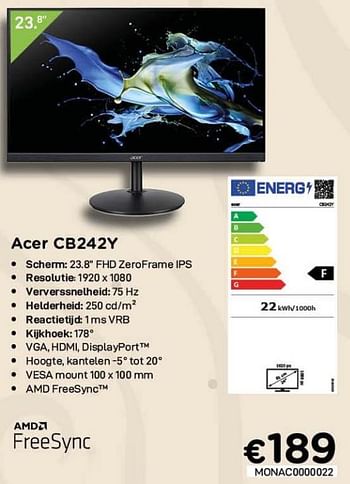 Promoties Acer cb242y - Acer - Geldig van 01/10/2021 tot 31/10/2021 bij Compudeals