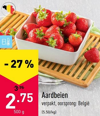Promoties Aardbeien - Huismerk - Aldi - Geldig van 11/10/2021 tot 22/10/2021 bij Aldi
