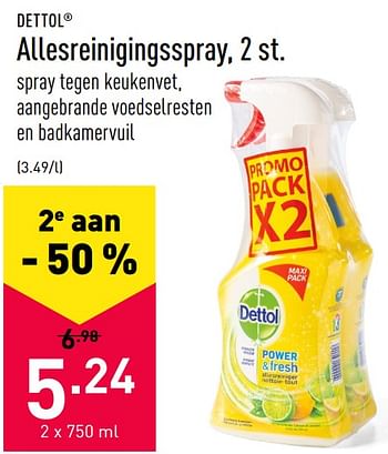 Promoties Allesreinigingsspray - Dettol - Geldig van 11/10/2021 tot 22/10/2021 bij Aldi