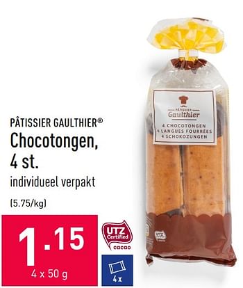 Promoties Chocotongen - Patissier Gaulthier - Geldig van 11/10/2021 tot 22/10/2021 bij Aldi