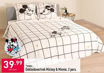 Promoties Dekbedovertrek mickey + minnie - Disney - Geldig van 11/10/2021 tot 22/10/2021 bij Aldi