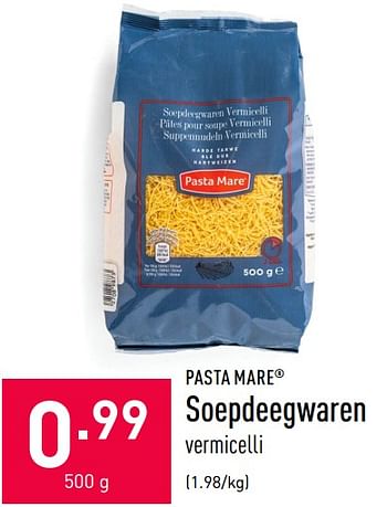 Promoties Soepdeegwaren - Pasta Mare - Geldig van 11/10/2021 tot 22/10/2021 bij Aldi