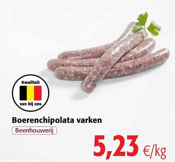 Promotions Boerenchipolata varken - Produit maison - Colruyt - Valide de 06/10/2021 à 19/10/2021 chez Colruyt