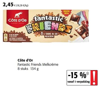 Promoties Côte d`or fantastic friends melkcrème - Cote D'Or - Geldig van 06/10/2021 tot 19/10/2021 bij Colruyt