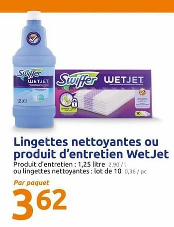 Recharge Lingettes de Nettoyage Spray Wetjet SWIFFER : le paquet
