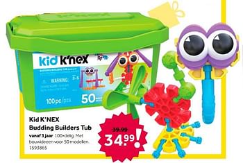 Promoties Kid k’nex budding builders tub - K'Nex - Geldig van 02/10/2021 tot 05/12/2021 bij Intertoys