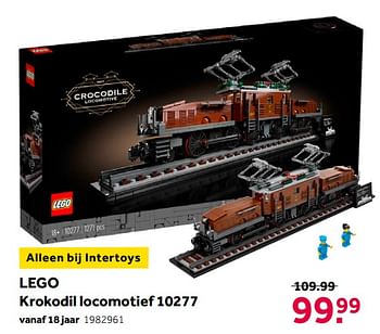 Promoties Lego krokodil locomotief 10277 - Lego - Geldig van 02/10/2021 tot 05/12/2021 bij Intertoys