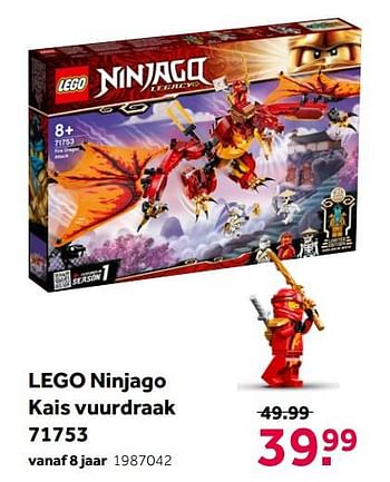 Promoties Lego ninjago kais vuurdraak 71753 - Lego - Geldig van 02/10/2021 tot 05/12/2021 bij Intertoys