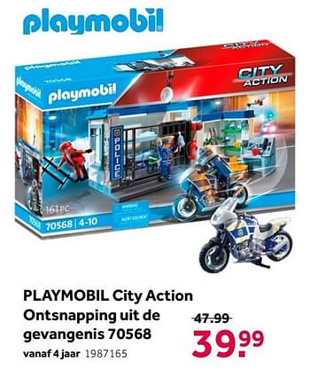 Promoties Playmobil city action ontsnapping uit de gevangenis 70568 - Playmobil - Geldig van 02/10/2021 tot 05/12/2021 bij Intertoys