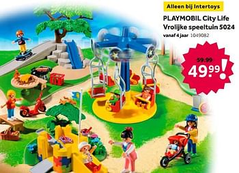 Promoties Playmobil city life vrolijke speeltuin 5024 - Playmobil - Geldig van 02/10/2021 tot 05/12/2021 bij Intertoys