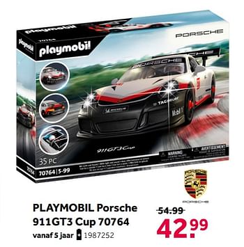 Promoties Playmobil porsche 911gt3 cup 70764 - Playmobil - Geldig van 02/10/2021 tot 05/12/2021 bij Intertoys