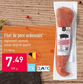 Promoties Filet de porc ardennais - Huismerk - Aldi - Geldig van 11/10/2021 tot 22/10/2021 bij Aldi