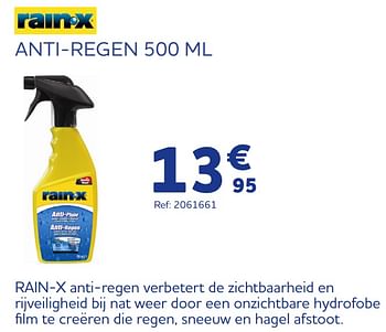 Promotions Anti-regen 500 ml - Rain'X - Valide de 06/10/2021 à 17/11/2021 chez Auto 5