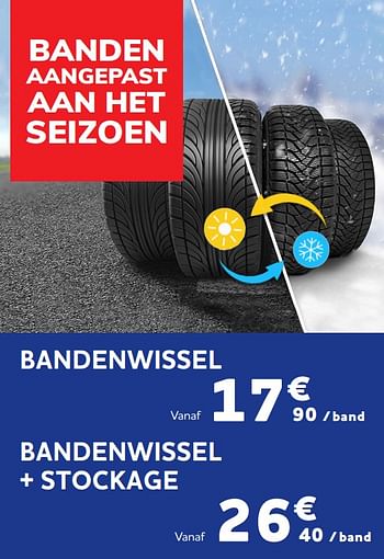 Promotions Bandenwissel - Produit maison - Auto 5  - Valide de 06/10/2021 à 17/11/2021 chez Auto 5