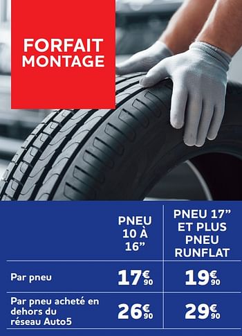 Promotions Pneu 10 à 16`` par pneu - Produit maison - Auto 5  - Valide de 06/10/2021 à 17/11/2021 chez Auto 5