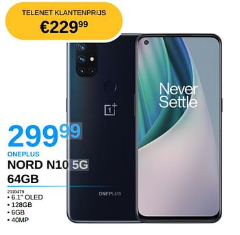 Promotions Oneplus nord n10 5g 64gb - OnePlus - Valide de 05/10/2021 à 31/10/2021 chez Auva