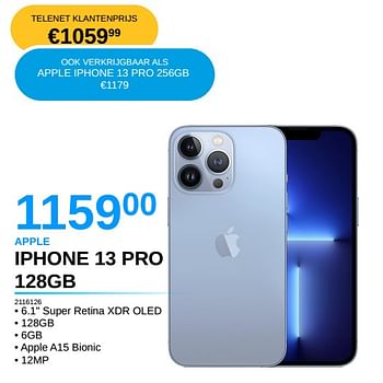Promotions Apple iphone 13 pro 128gb - Apple - Valide de 05/10/2021 à 31/10/2021 chez Auva