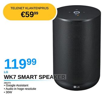 Promoties Lg wk7 smart speaker - LG - Geldig van 05/10/2021 tot 31/10/2021 bij Auva