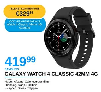Promoties Samsung galaxy watch 4 classic 42mm 4g - Samsung - Geldig van 05/10/2021 tot 31/10/2021 bij Auva