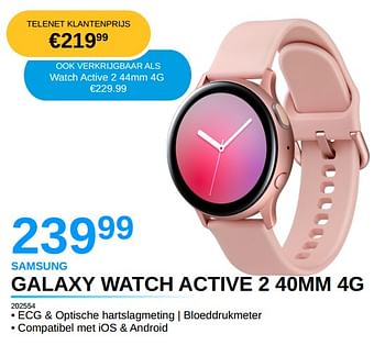 Promoties Samsung galaxy watch active 2 40mm 4g - Samsung - Geldig van 05/10/2021 tot 31/10/2021 bij Auva