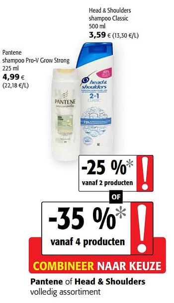 Promoties Pantene shampoo pro-v grow strong - Pantene - Geldig van 06/10/2021 tot 19/10/2021 bij Colruyt