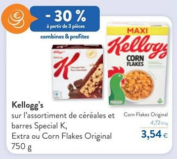 Promotions Kellogg`s corn flakes original - Kellogg's - Valide de 06/10/2021 à 19/10/2021 chez OKay
