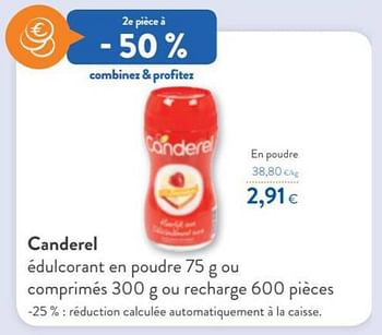 Promotions Canderel en poudre - Canderel - Valide de 06/10/2021 à 19/10/2021 chez OKay