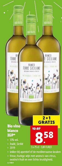 Promotions Bio vino bianco igp - Vins blancs - Valide de 18/10/2021 à 23/10/2021 chez Lidl