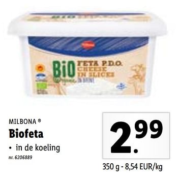 Promoties Biofeta - Milbona - Geldig van 18/10/2021 tot 23/10/2021 bij Lidl