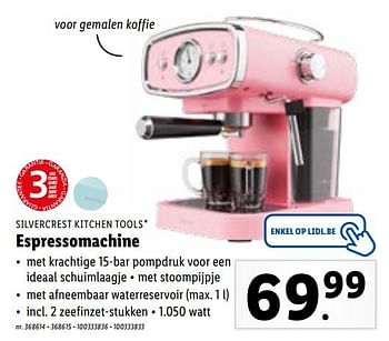 Promoties Silvercrest kitchen tools espressomachine - SilverCrest - Geldig van 18/10/2021 tot 23/10/2021 bij Lidl