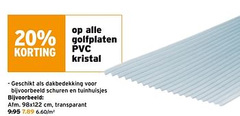 Promoties Golfplaten pvc kristal - Huismerk - Gamma - Geldig van 20/10/2021 tot 26/10/2021 bij Gamma