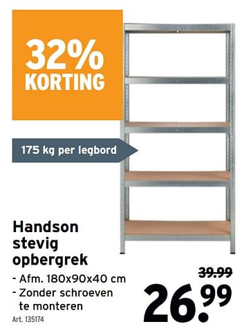 Promoties Handson stevig opbergrek - Handson - Geldig van 20/10/2021 tot 26/10/2021 bij Gamma
