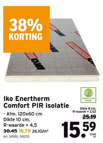 Promoties Iko enertherm comfort pir isolatie - Iko Enertherm - Geldig van 20/10/2021 tot 26/10/2021 bij Gamma