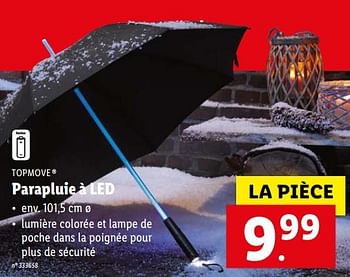Promotions Parapluie à led - TopMove - Valide de 18/10/2021 à 23/10/2021 chez Lidl