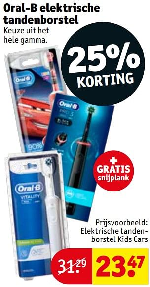 Caroline Maand Vochtig Oral-B Elektrische tandenborstel kids cars - Promotie bij Kruidvat