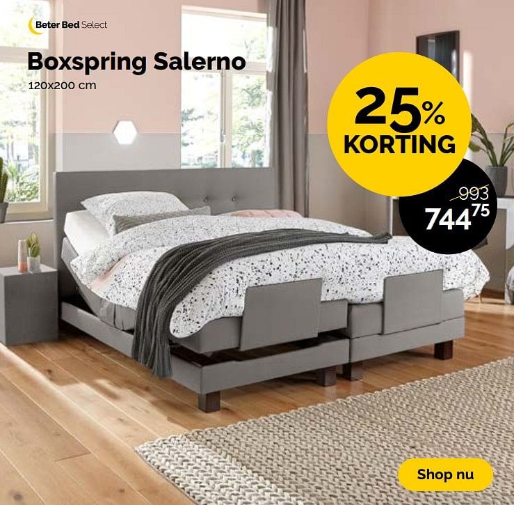 Huismerk Beter Bed Boxspring salerno Promotie bij Beter Bed