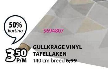 Promoties Gullkrage vinyl tafellaken - Huismerk - Jysk - Geldig van 11/10/2021 tot 24/10/2021 bij Jysk